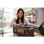 APM Enceinte Bluetooth Réveil Bois avec Radio FM, Chargement sans Fil Induction pour Smartphone,Port de Charge USB, Luminosité R
