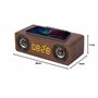 APM Enceinte Bluetooth Réveil Bois avec Radio FM, Chargement sans Fil Induction pour Smartphone,Port de Charge USB, Luminosité R