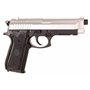 CyberGun Pistolet Airsoft- PT92 Bicolore modèle à Ressort(Spring)-Couleur:Noir/Argent-Culasse métal-Puissance 0.5 Joule 220 mm