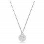 Swarovski Dextera Collier avec pendentif rond en forme de sphère plaqué rhodium pour femme Blanc