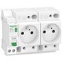 Schneider Electric - Resi9 XE - combiné disj+2 prises courant - 1P+N - 16A - courbe C - embrochable - R9ECS616