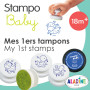Aladine - Stampo Baby Ferme - Kit Tampons Enfant - Activités Manuelles Bébé - Encre Lavable - Jouets et Jeux Créatifs- Boîte de