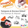 Aladine - Stampo Minos Chantier - Kit Tampons Enfant - Activités Manuelles Fille et Garçon - Encre Lavable - Jouets et Jeux Créa
