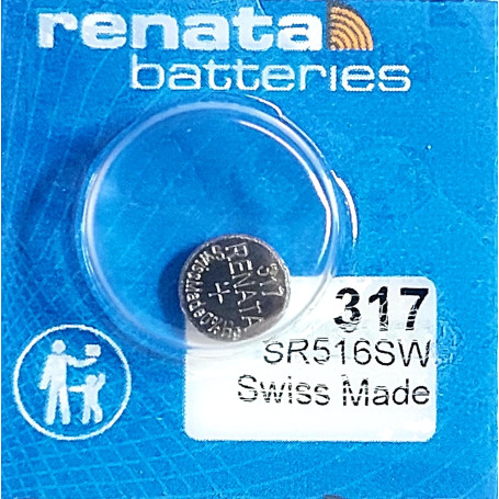 Renata / Swatch Group - Pile bouton oxyde argent 317 RENATA 1.55V 10.5mAh - Blister(s) x 1