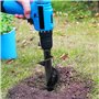 Tarière pour Perceuse Jardin Ø 90 mm - Foret Perceuse Ø embout 8 mm - Longueur Mèche 25 cm - Foret en Acier pour Creuser Rapidem