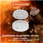 EVACUATE - Détecteur de fumée NF Autonomie et garantie 10 ans - Innovation pratique - Réutilisez les trous de fixation de votre 