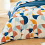Linnea Taie de traversin 200x43 cm Percale de Coton MODULO Bleu Cobalt