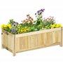 Outsunny Jardinière sur Pied Pliable bac à Fleurs dim. 70L x 30l x 25H cm Corps Aspect Lattes Bois Sapin pré-huilé
