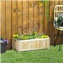 Outsunny Jardinière sur Pied Pliable bac à Fleurs dim. 70L x 30l x 25H cm Corps Aspect Lattes Bois Sapin pré-huilé