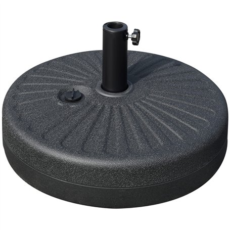 Outsunny Pied de Parasol Rond Socle de Parasol Base de lestage Sable et Eau pour parasols Ø 38/48 mm Acier HDPE dim. 51L x 51l x