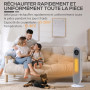HOMCOM Chauffage d'appoint Radiateur soufflant Radiateur céramique oscillant 15-40°C avec Télécommande 1300/2000W, 21 x 21 x 63,