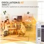 HOMCOM Chauffage d'appoint Radiateur soufflant Radiateur céramique oscillant 15-40°C avec Télécommande 1300/2000W, 21 x 21 x 63,
