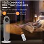 HOMCOM Chauffage d'appoint Radiateur soufflant Radiateur céramique oscillant 15-40°C avec Télécommande 1300/2000W, 21 x 21 x 63,