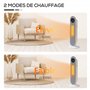 HOMCOM Chauffage d'appoint Radiateur soufflant Radiateur céramique oscillant 15-40°C avec Télécommande 1300/2000W, 21 x 21 x 63,