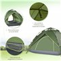 Outsunny Tente de Camping Tente Pop up légère 2-3 pers. - 2 Grandes Portes - 210 x 210 x 140 cm Fibre Verre Polyester