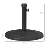Outsunny Pied de Parasol Rond 14 KG Base de Parasol de Jardin Socle pour Parasol en béton Ø 46 cm Noir