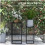 Outsunny Lot de 2 supports pot de fleurs supports pour plantes encastrables structure en acier 2 hauteurs différentes 58,5 et 65