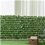 Outsunny Lot de 2 haies artificielles Treillis Extensible - Brise-Vue canisse végétale Feuillage réaliste, intérieur extérieur, 