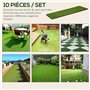 Outsunny Gazon synthétique Artificiel Set de 10 Dalles Carreaux 30 x 30 cm épaisseur Confort 3,5 cm à emboîter Vert