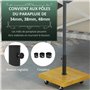 Outsunny Pied de Parasol carré - Base de lestage Poids Net 25kg en métal avec 4 roulettes - dim. 45L x 45l x 36,5H cm pour mât d