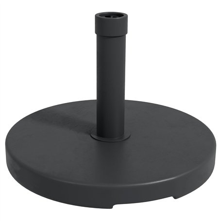 Outsunny Pied de Parasol Rond Base de lestage 15 kg en Plastique HDPE poignée intégrée pour mât Ø 24-38 mm dim. Ø 46