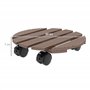 Outsunny Lot de 4 Supports Ronds pour Plantes - Porte Plante à roulettes Support pour Pot de Fleurs, pour intérieur et extérieur