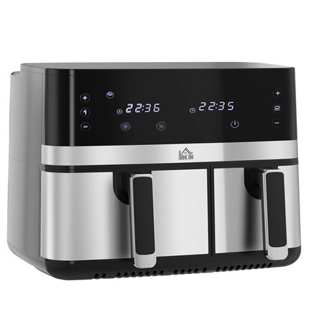 HOMCOM Friteuse à air sans huile dual zone air fryer 8