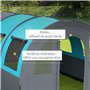 Outsunny Tente de Camping pour 5-6 Personnes Tente de Trekking légère ventilée étanche 3000 mm avec 2 Portes de Chambre et Sac d
