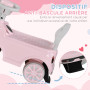 AIYAPLAY Porteur Enfants Voiture Porteur Bébé 18-36 Mois Volant klaxon et Butée Anti-Bascule Charge 25 kg 53x25x35 cm Rose