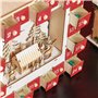 HOMCOM Calendrier de l'Avent LED, décorations de Noël en bois, 24 tiroirs à remplir, décoration lumineuse, villages, montagnes, 