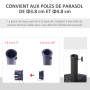 Outsunny Pied de Parasol Rond 9 kg Support Parasol résine Base de Parasol Motif Roses pour terrasse Piscine Patio Jardin Ø 45,5 