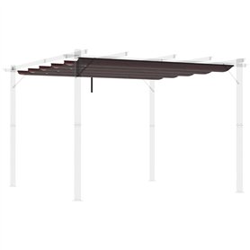 Outsunny Toile de Toit pour pergola tonnelle rétractable de 3 x 3 m - café