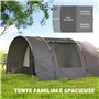 Outsunny Tente de Camping avec Porche pour 4 à 6 Personnes, Tente Tunnel familiale légère ventilée étanche 5 000 mm Montage Faci
