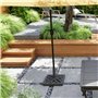 Outsunny Pied de Parasol carré 15 kg, Support Parasol en béton, Base de Parasol pour mât de Ø 32, 38, 48 mm, Design ajouré, Socl
