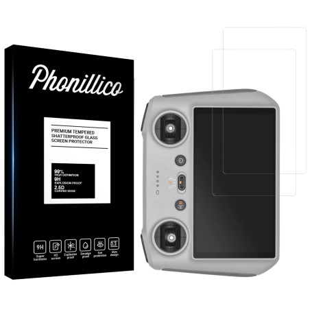 PHONILLICO Verre Trempé pour DJI RC/DJI RC 2 - radiocommande pour Drone [Pack 2] Film Vitre Protection Ecran
