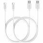 PHONILLICO Cable compatible avec enceinte Aiwa Exos-3 [PACK 2] USB TYPE USB-C Blanc 1 Mètre