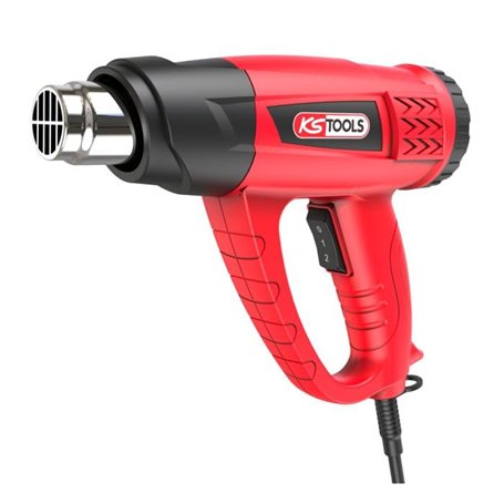 KS Tools - 960.1180F - décapeur thermique - Pistolet thermique digital - pistolet air chaud 2000 W - decapeur thermique avec 4 b
