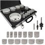 DIAMWOOD - Coffret 13 Trépans Bi-Métal HSS (M3) PRO Acier Bois PVC | Scie Cloche 13 Pcs Lame de Scie + 2 Mandrins + 3 Forets Pil