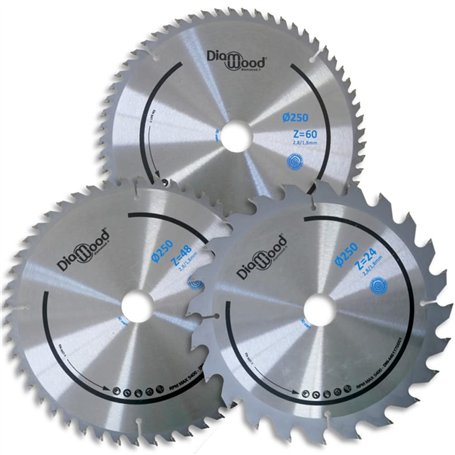 DIAMWOOD - Lot de 3 Lames Bois Scie Circulaire Universelle HM | Scie Table