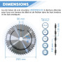 DIAMWOOD - Lot de 3 Lames Bois Scie Circulaire Universelle HM | Scie Table, Combinée Toupie scie | Diamètre 250 mm | 24-48-60 De