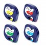 4 Rubans pour Étiqueteuse compatible avec Dymo Ruban Plastique 12mm x 4m 91202 91203 91204 91205 LT-110T LT-100H XR