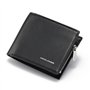 David Jones - Portefeuille Homme Simili Cuir - Porte-Cartes Porte-Monnaie Cuir synthétique Lisse - Poche à Billets et Pièces - N