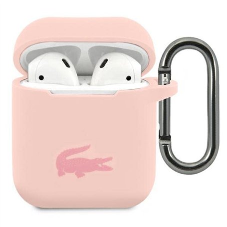 Lacoste LCA2SI Coque en Silicone pour Airpods Rose