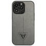 GUESS GUHCP13LPSATLG Coque Rigide pour iPhone 13 Pro 13 6,1" Motif SaffianoTriangle Argent