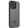 GUESS GUHCP13LPSATLG Coque Rigide pour iPhone 13 Pro 13 6,1" Motif SaffianoTriangle Argent