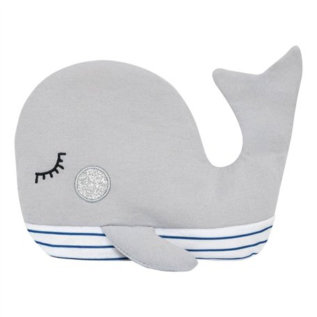 Bouillotte doudou 2 en 1 - Peluche plate Baleine toute douce bébé & enfant - Action chaud et froid - Bouillotte sèche micro-onde