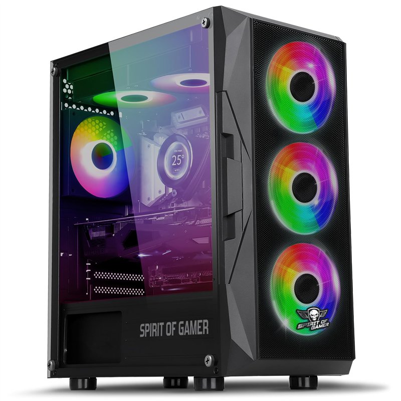 Boitier Pc Gamer Spirit Of Gamer Boîtier PC Gamer Spirit Of Gamer Rogue 7 - 6 Ventilos ARGB Inclus - Verre Trempé - Compatible MATX - Refroidissement Optimisé Alimentation Pc 850w