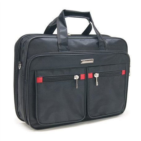 Waytex 71010 Sacoche Porte Document et Ordinateur 15.6" Imperméable Multipoches Noir