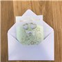 13-432 B VERT Carte avec enveloppe blanche 12x19,5cm Heureux MARIAGE Cœurs en OR Doré Nœud Ruban Blanc Gaufrage Papier en Relief