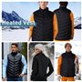 Todeco Gilet chauffant, veste chauffante pour homme/femme, avec 20000mAh batterie incluse, 3 Niveau de chauffant, pour Ski Plein